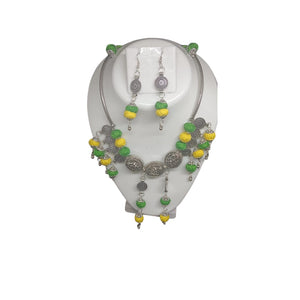 Green & Yellow Silk Thread Necklace