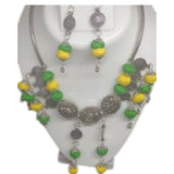 Green Yellow Silk Thread Necklace